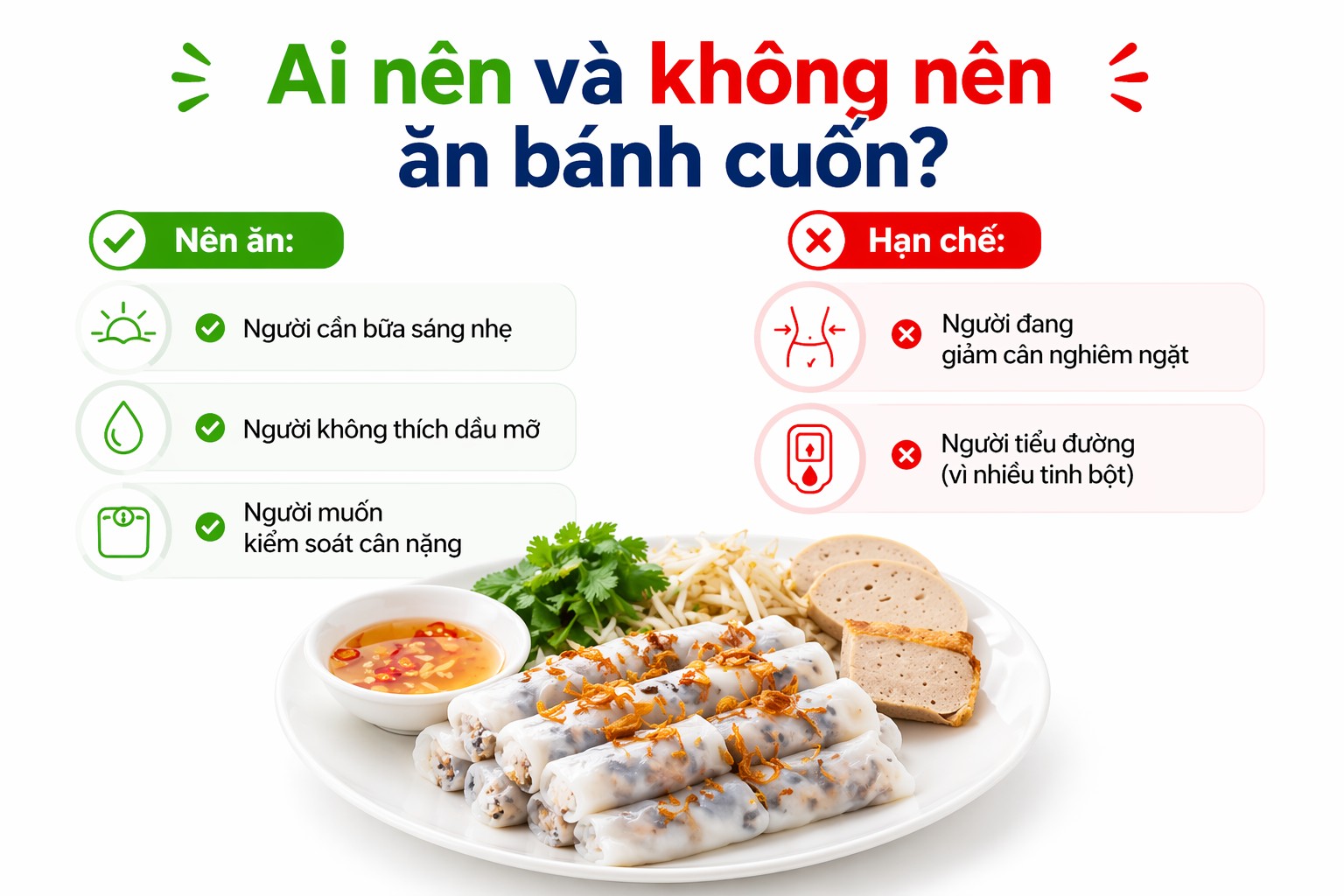 Ai nên và không nên ăn bánh cuốn?