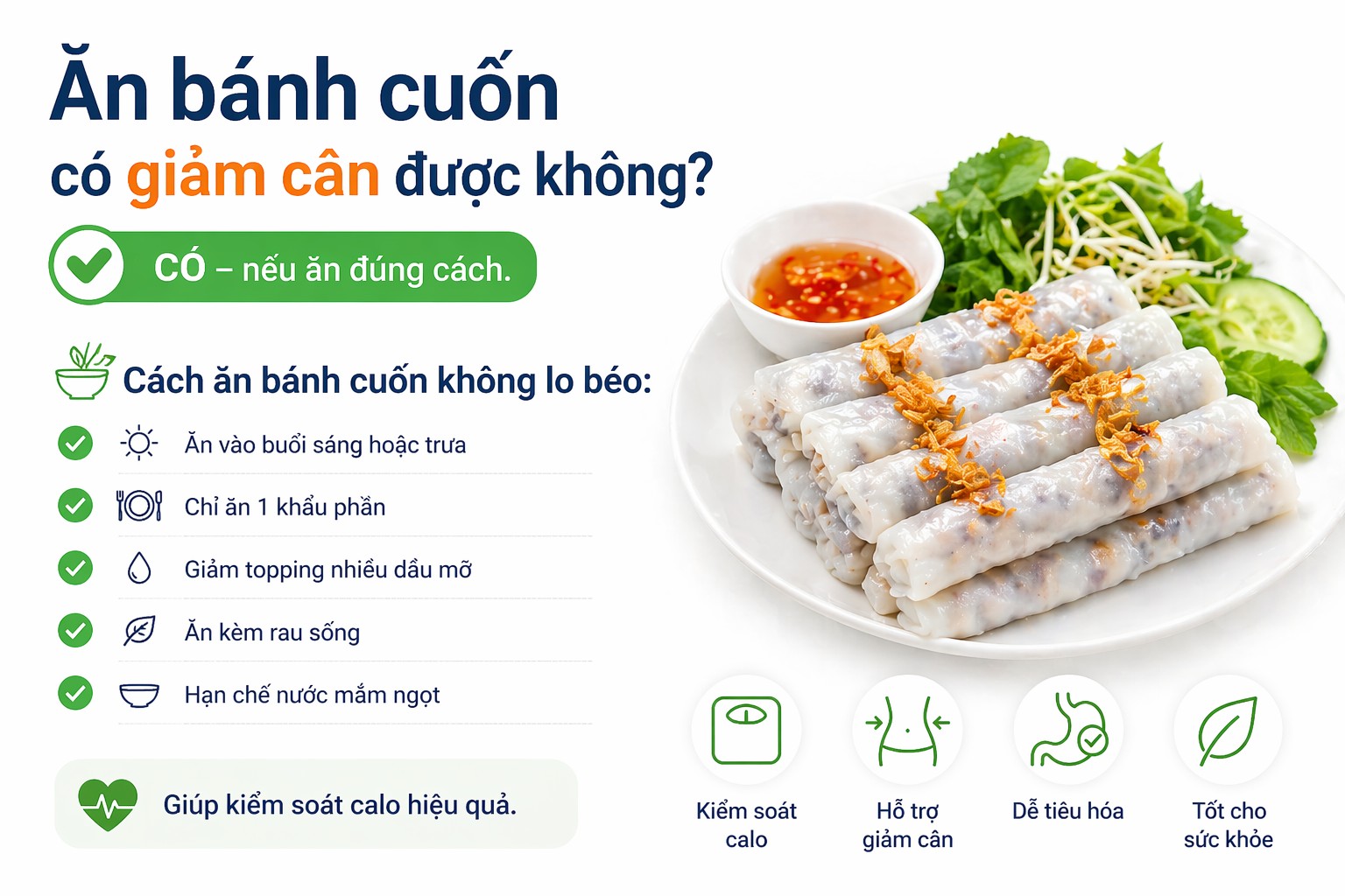 Ăn bánh cuốn có giảm cân được không?
